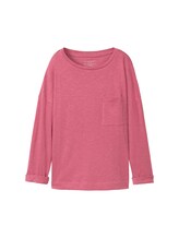 TOM TAILOR Damen 7/8-Arm-Shirt mit Brusttasche, rosa, Uni, Gr. L