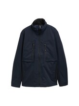 TOM TAILOR Herren Jacke mit Kapuze im Stehkragen, blau, Uni, Gr. XXL