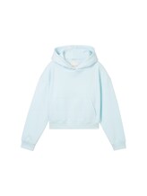 TOM TAILOR Mädchen Cropped Hoodie mit Bio-Baumwolle, blau, Uni, Gr. 176