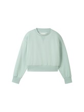 TOM TAILOR Mädchen Cropped Sweatshirt, grün, Uni, Gr. 164