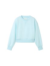 TOM TAILOR Mädchen Cropped Sweatshirt, blau, Uni, Gr. 140