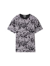 TOM TAILOR Jungen Oversized T-Shirt mit Allover Print, schwarz, Muster, Gr. 152