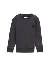 TOM TAILOR Jungen Basic Sweatshirt mit Badge, grau, Uni, Gr. 104/110