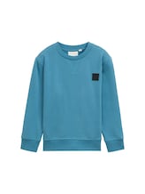 TOM TAILOR Jungen Basic Sweatshirt mit Badge, blau, Uni, Gr. 104/110