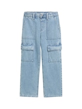 TOM TAILOR Jungen Baggy Cargo Jeans, blau, Uni, Gr. 104