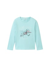 TOM TAILOR Jungen Glow in the Dark Langarmshirt, blau, Uni, Gr. 128/134