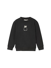 TOM TAILOR Jungen Glow in the Dark Sweatshirt, schwarz, Uni, Gr. 104/110