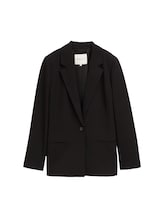 TOM TAILOR DENIM Damen Regular Fit Blazer, schwarz, Uni, Gr. S