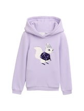 TOM TAILOR Mädchen Hoodie mit Artwork, lila, Uni, Gr. 116/122