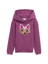 TOM TAILOR Mädchen Hoodie mit Artwork, lila, Uni, Gr. 92/98