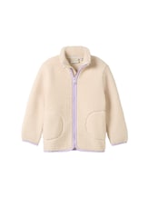 TOM TAILOR Mädchen Teddyjacke mit Stehkragen, beige, Uni, Gr. 128/134