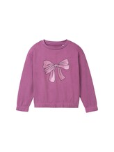 TOM TAILOR Mädchen Cropped Sweatshirt mit Print, lila, Uni, Gr. 92/98