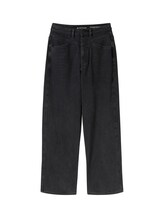 TOM TAILOR Damen Wide Leg Jeans, schwarz, Uni, Gr. 33/32