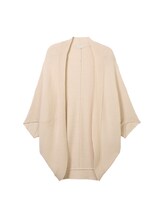 TOM TAILOR Damen Oversized Cape-Cardigan, beige, Uni, Gr. ONESIZE