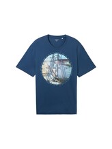 TOM TAILOR Herren Plus - T-Shirt mit Fotoprint, blau, Fotoprint, Gr. 4XL