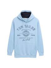 TOM TAILOR Herren Plus - Hoodie mit Logo Print, blau, Logo Print, Gr. 2XL