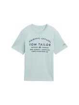 TOM TAILOR Herren Logo Print T-Shirt in Melange Optik, blau, Melange Optik, Gr. XL