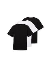 TOM TAILOR Herren Basic T-Shirts im Dreierpack, schwarz, Uni, Gr. XXXL