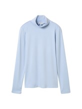 TOM TAILOR Damen Langarmshirt mit Rollkragen, blau, Uni, Gr. XXL