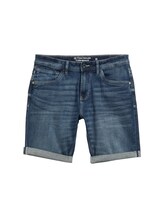 TOM TAILOR Herren TTJOSH Regular Slim Jeans Shorts, blau, Uni, Gr. 36