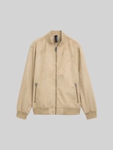TOM TAILOR Herren Bomberjacke in Wildleder-Optik, braun, Uni, Gr. XXL