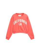 TOM TAILOR Mädchen Cropped Sweatshirt mit Print, rot, Uni, Gr. 128