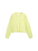 TOM TAILOR Mädchen Cropped Sweatshirt mit Print, grün, Uni, Gr. 128