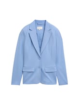 TOM TAILOR Damen Slim Fit Jersey Blazer, blau, Uni, Gr. S