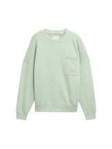 TOM TAILOR Jungen Oversize Sweatshirt mit Brusttasche, grün, Uni, Gr. 128