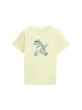 TOM TAILOR Jungen T-Shirt mit Print, grün, Uni, Gr. 128/134