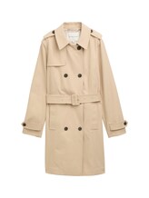 TOM TAILOR Damen Basic Trenchcoat, braun, Uni, Gr. S