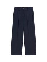 TOM TAILOR Damen Lea Wide Leg Hose, blau, Uni, Gr. 34/32