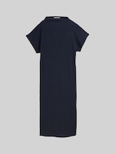 TOM TAILOR DENIM Damen Midi-Kleid mit Stehkragen, blau, Uni, Gr. XS