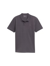 TOM TAILOR DENIM Herren Piqué Poloshirt aus Baumwolle, grau, Uni, Gr. L