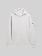 TOM TAILOR DENIM Herren Hoodie Sweatshirt, grau, Uni, Gr. S