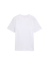 TOM TAILOR Herren Basic T-Shirt aus Baumwolle, weiß, Uni, Gr. L