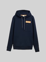 TOM TAILOR Herren Hoodie Sweatshirt mit Taschen, blau, Uni, Gr. S