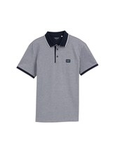 TOM TAILOR Herren Piqué Poloshirt mit Logo-Label, blau, Meliert, Gr. S