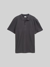 TOM TAILOR Herren Jersey Poloshirt aus Baumwolle, schwarz, Uni, Gr. S