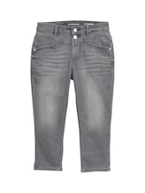 TOM TAILOR Damen TTKATE Slim Capri Jeans, grau, Uni, Gr. 33