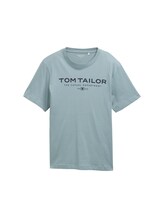 TOM TAILOR Herren T-Shirt aus Baumwolle mit Logo-Print, grün, Uni, Gr. XXL