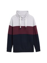 TOM TAILOR Herren Plus - Sweatshirt mit Colour Blocking, grau, Colour Blocking, Gr. 4XL