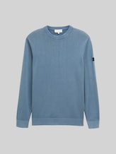 TOM TAILOR Herren Strickpullover aus Baumwolle, blau, Uni, Gr. XL