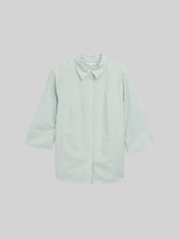 TOM TAILOR Damen Plus Size - Loose Fit Bluse mit Streifenmuster, grün, Gestreift, Gr. 48