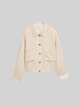 TOM TAILOR Damen Oversize Jacke mit Leinenanteil, beige, Uni, Gr. 38