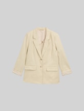 TOM TAILOR Damen Regular Fit Blazer aus Twill, beige, Uni, Gr. 36