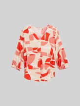 TOM TAILOR Damen Bluse mit Muster, rot, Gemustert, Gr. 34