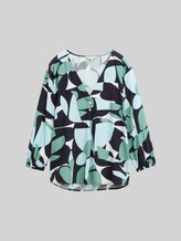 TOM TAILOR Damen Bluse mit Muster, grün, Gemustert, Gr. 34