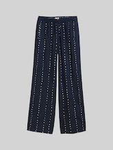 TOM TAILOR Damen Loose Wide Leg Palazzo Hose, blau, Gemustert, Gr. 44/32
