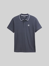 TOM TAILOR Herren Piqué Poloshirt mit Print, grau, Uni, Gr. XL